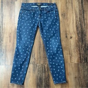 LUCKY BRAND CHARLIE SKINNY Low Rise Ikat Dot Pattern Ankle Jeans 6 / 28